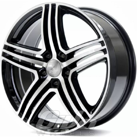 2DRV by Wheelworld WH12 Black with polished face