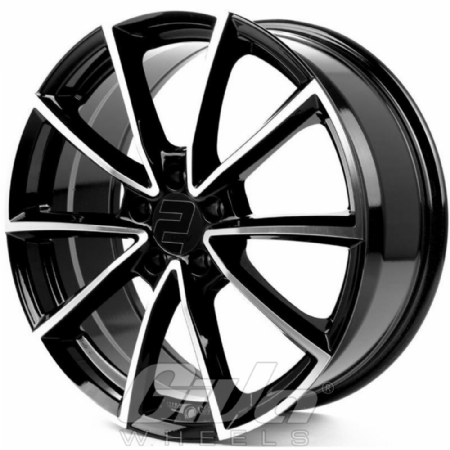 2DRV by Wheelworld WH28 Black with polished face