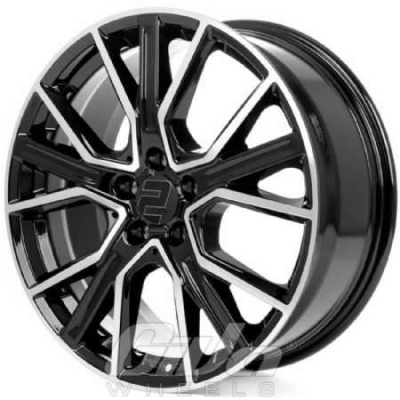 2DRV by Wheelworld WH34 Black with polished face