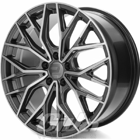 2DRV by Wheelworld WH37 Dark gunmetal with polished face