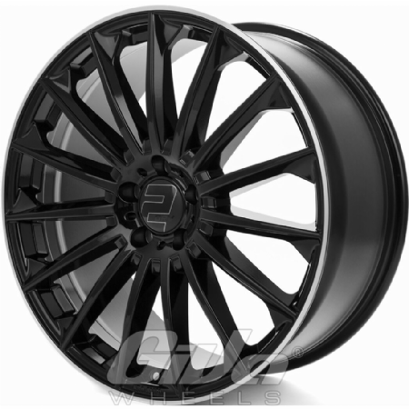 2DRV by Wheelworld WH39 Black with polished lip