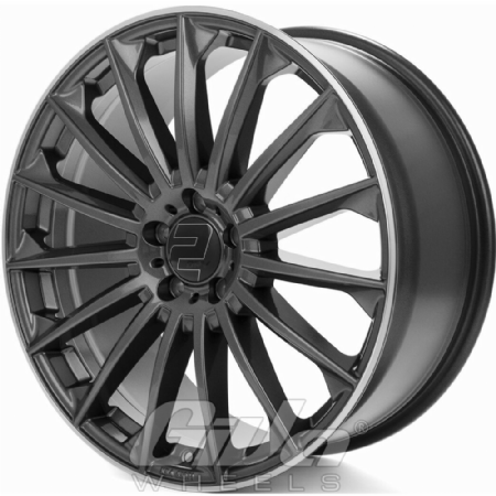 2DRV by Wheelworld WH39 Dark gunmetal with polished lip