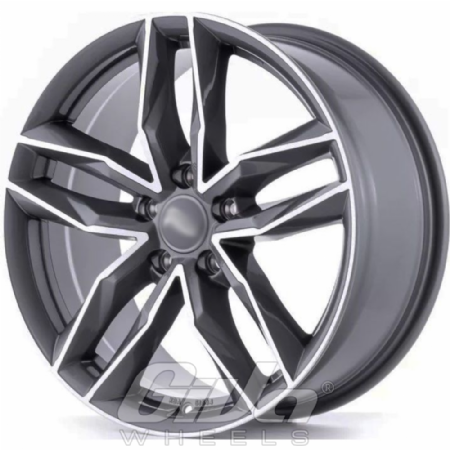 2DRV by Wheelworld WH40 Dark gunmetal with polished face