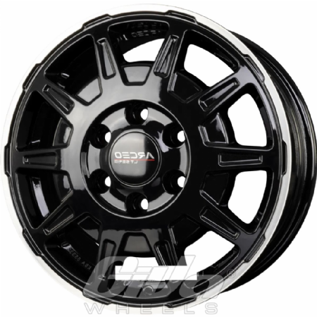 Arceo Wheels LT-01 Black with polished lip