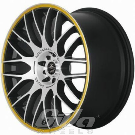 Barracuda Karizzma incl spacers (Flow Forged) Matt black with polished face and yellow line