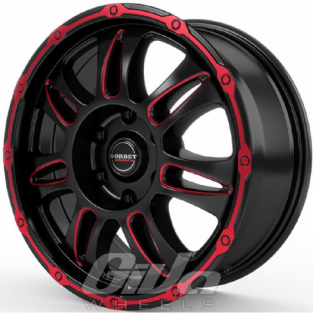 Borbet CW8 Matt black with red polished lip