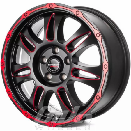 Borbet CW8 Matt black with red polished lip