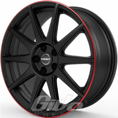 Borbet GTX Matt black with red lip