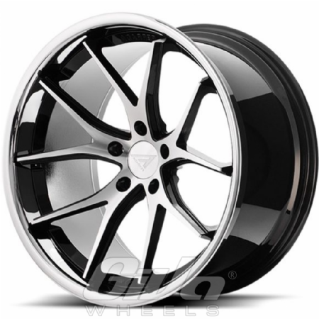 Ferrada Wheels DC FR2 Black with polished face and chrome lip