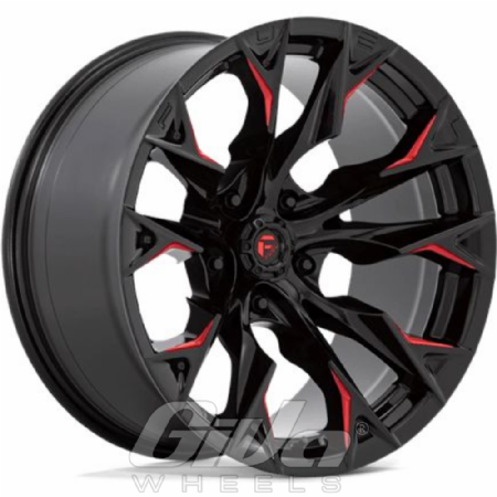 Fuel Flame 5H Black with candy red milled spokes