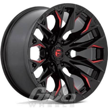 Fuel Flame 6H Black with candy red milled spokes