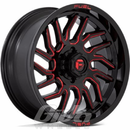 Fuel Hurricane 6H Gloss black milled red tint