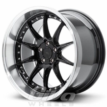 Japan Racing JR41 Blind Black with polished face and lip