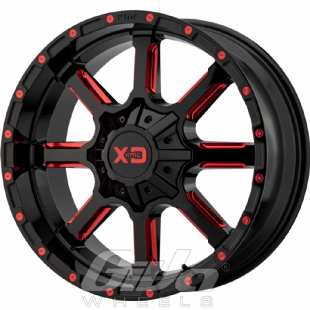XD Series by KMC XD838 Mammoth Black with red milled accents