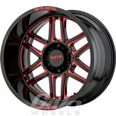 Moto Metal MO992 Folsom Black with red milled accents