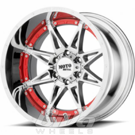 Moto Metal MO993 Hydra Chrome and red