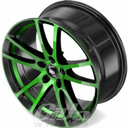 RH Alurad BO Flowforming Black with green polished face