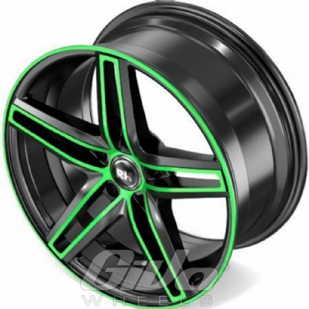 RH Alurad DG Evolution Black with green polished face