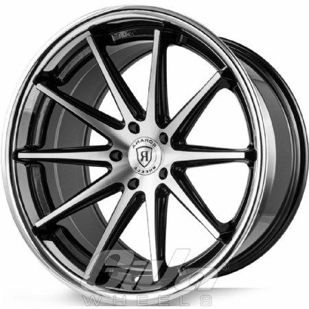 Rohana RFC10 Black with polished face and chrome lip
