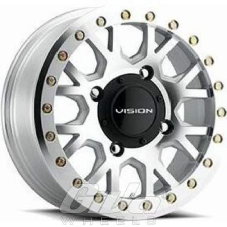 Vision Wheel GV8 Invader Beadlock Gunmetal with polished face and lip