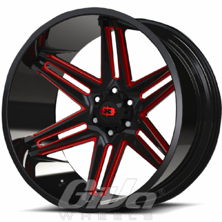 Vision Wheel 363 Razor Black with milled spokes and red tint