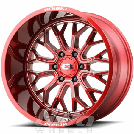 Vision Wheel 402 Riot Red with milled spokes