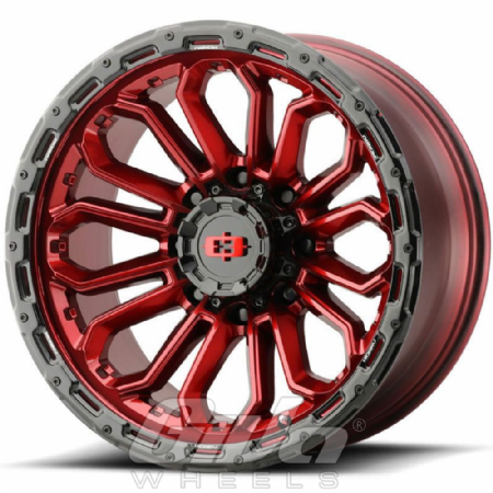 Vision Wheel 405 Korupt Red with black lip